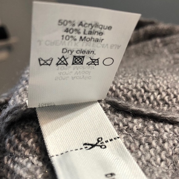 J. Crew Wool Blend Sequin Gray & Navy Sweater LG - Picture 10 of 10